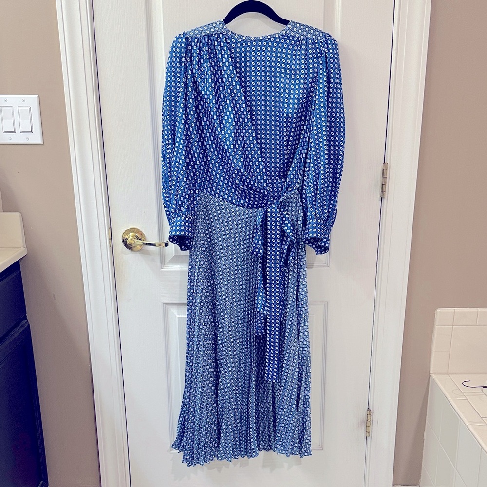 Sandro Blue Lyahna Asymmetrical Dress size 38/Small Used Once
